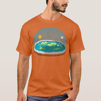 Camiseta Mundo do Modelo de Mapa da Terra Plana da Sociedad