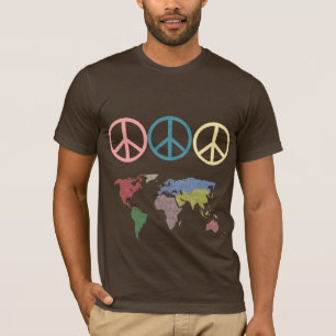 Camiseta mundo do símbolo de paz