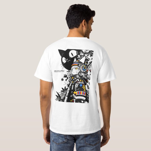 Camiseta Mundo Felino Cromático (Parte Traseira Completa)