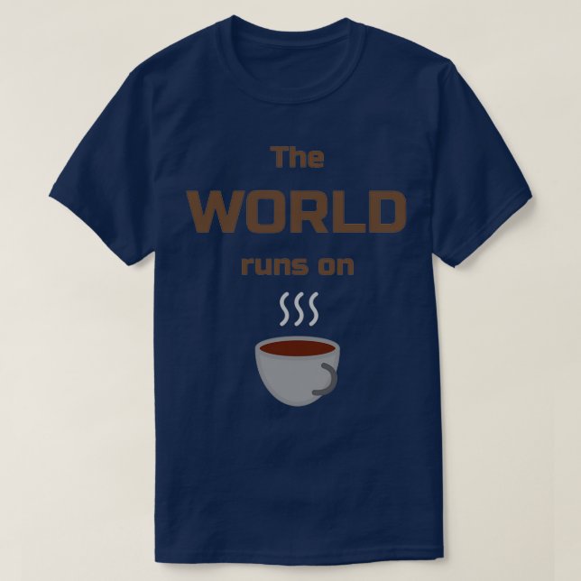 Camiseta Mundo Funciona no Café Design 2 (Frente do Design)