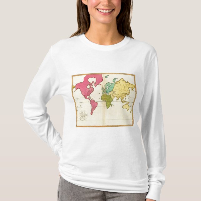 Camiseta Mundo liso do mapa (Frente)