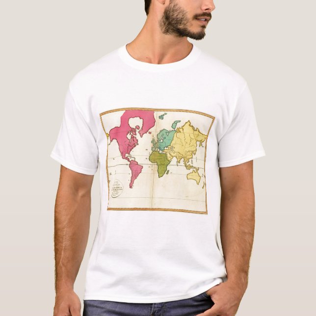 Camiseta Mundo liso do mapa (Frente)