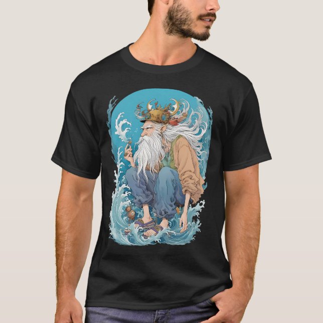 Camiseta mundo marinho antigo (Frente)