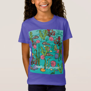 Camiseta mundo submarino, ilustração de verão