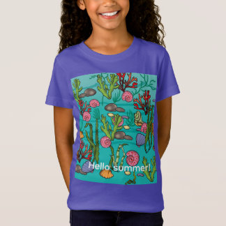 Camiseta mundo submarino, ilustração de verão