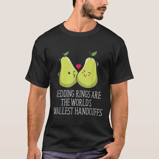 Camiseta Mundos dos Anéis de Casamento Menores Algemas Engr (Frente)