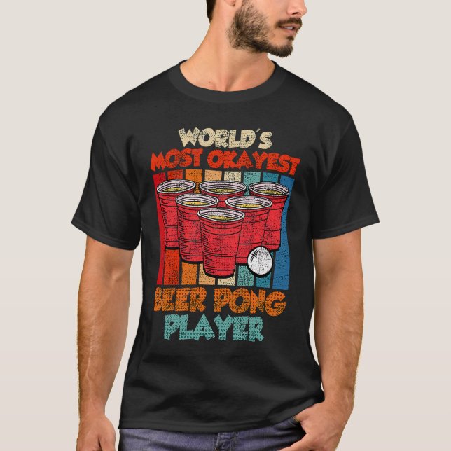 Camiseta Mundos mais ok Beer Pong Game Beer Pong Pong (Frente)