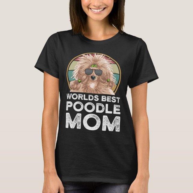 Camiseta mundos melhor poodle mãe poodles (Frente)