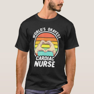 Camiseta Mundos Okayest Enfermeira Cardíaca Retro Enfermeir