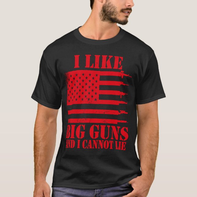 Camiseta Munição Arma   Eu gosto de dizer armas grandes (Frente)