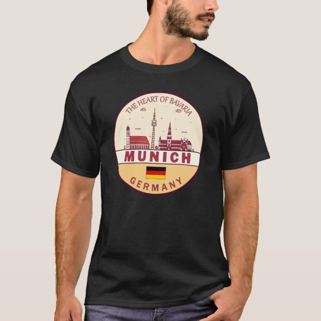 Camiseta Munich Germany City Skyline Emblem (Frente)