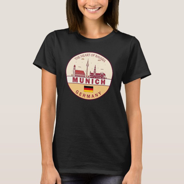 Camiseta Munich Germany City Skyline Emblem (Frente)