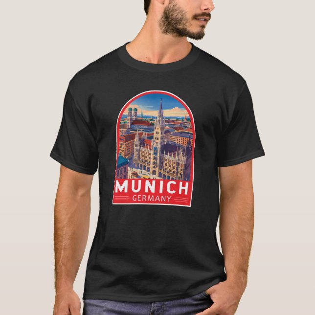 Camiseta Munich Germany Travel Art Emblem (Frente)