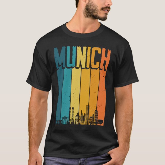 Camiseta Munich Skyline Retro Vintage Souvenir Munich (Frente)