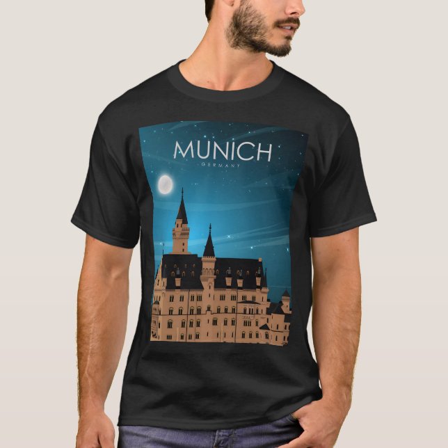 Camiseta Munique Alemanha - Poster de viagens de casta à no (Frente)