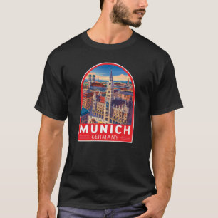 Camiseta Munique Alemanha Viagem Arte Emblema