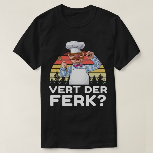 Camiseta Muppet Show Swedish Chef Explemente Novo Stic Engr (Frente do Design)