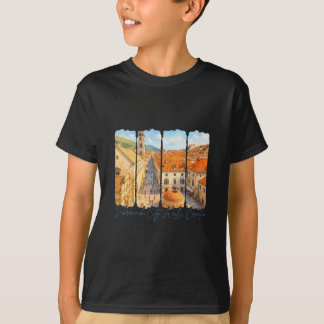 Camiseta Mural das muralhas da cidade de Dubrovnik Croácia