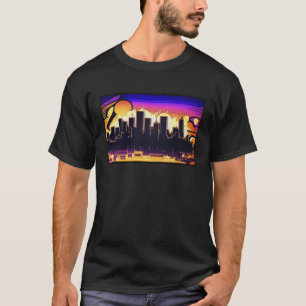 Camiseta Mural de Grafite da Silhueta Urbana