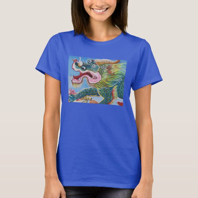 Camiseta Mural do Cão Foo Chinês / Leão Guardião (Frente)
