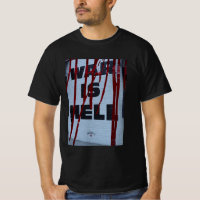 Camiseta mural war is hell sob tinta escorrendo