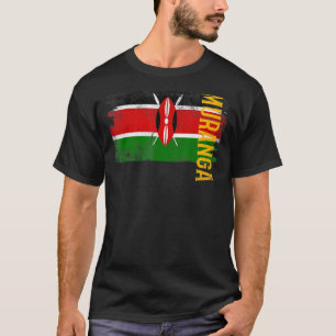 Camiseta Muranga Kenya Flag Para Homens Quenianos Mulheres 