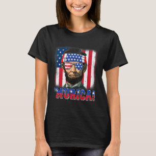 Camiseta Murica Abe Lincoln 4 De Julho Murica Patriótica Me