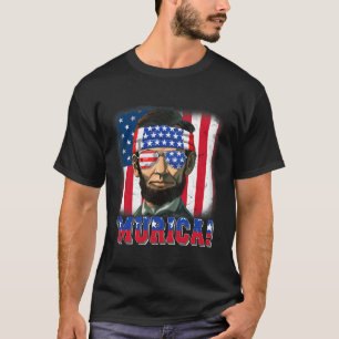 Camiseta Murica Abe Lincoln 4 De Julho Murica Patriótica Me