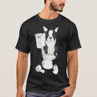 Muro de pintura de Boston Terrier Toilet Poster Wa