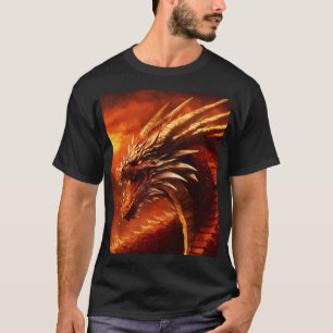 Camiseta Muro do Fogo do Dragão - Design de feroz e feroz