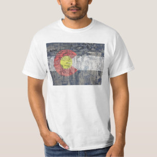 Camiseta muro texturizado com bandeira do colorado
