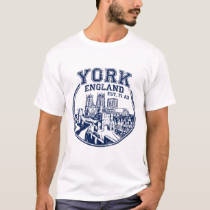 Camiseta Muros da Cidade Medieval e Catedral de York Inglat
