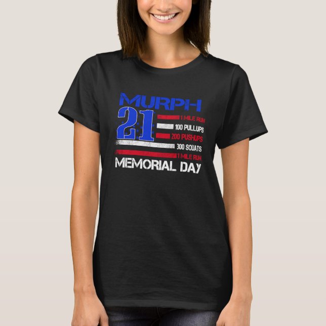 Camiseta Murph 2021 Memorial Day Workout Patriotic WOD (Frente)