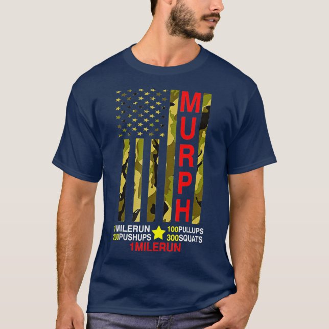 Camiseta Murph Challenge Memorial Day Workout Camo da WOD (Frente)