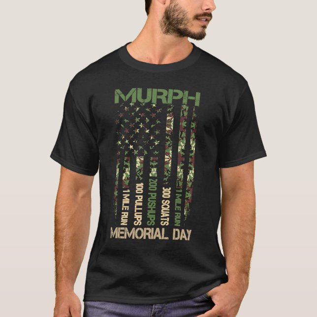Camiseta Murph Challenge Memorial Day Workout WOD Camo Gym (Frente)