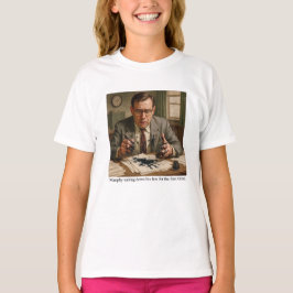 Camiseta Murphy escrevendo sua lei pela primeira vez.