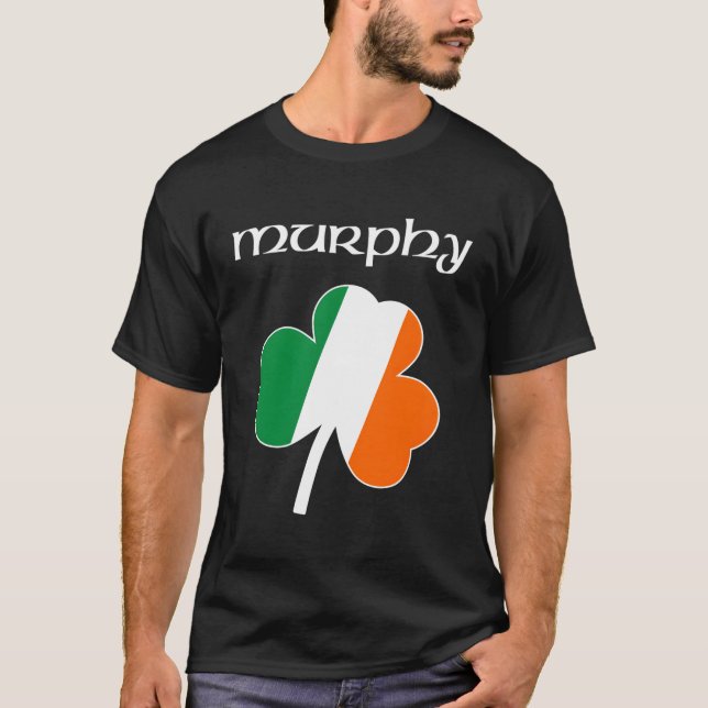 Camiseta Murphy Irish Sobrenome Gift Ireland Flag Shamrock (Frente)