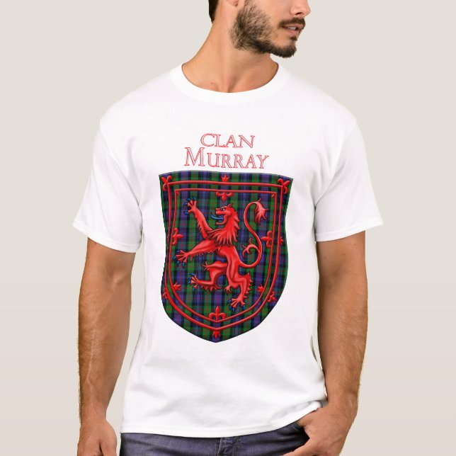 Camiseta Murray Tartan Scottish Xadrez Lion Rampant (Frente)