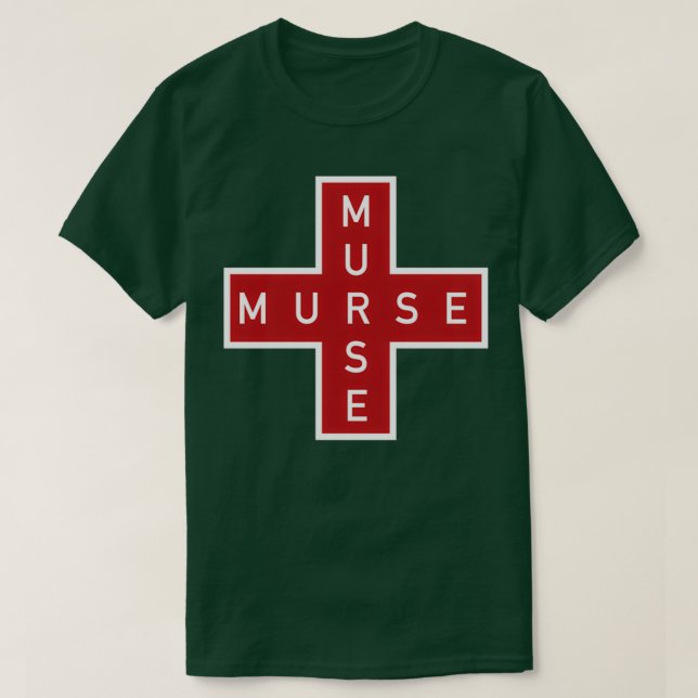 Camiseta Murse Male Nurse Red Cross (Frente do Design)
