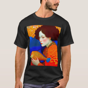 Camiseta Musa do Peixe Dourado: Arte Nova Inspirada em Klim