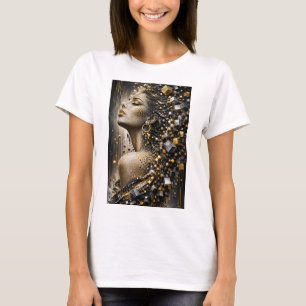 Camiseta Musa Fragmentada Dourada Luxo 3D