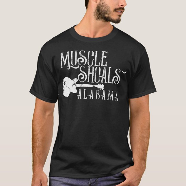Camiseta Muscle Shoals Alabama With Guitar Swampy Soul (Frente)