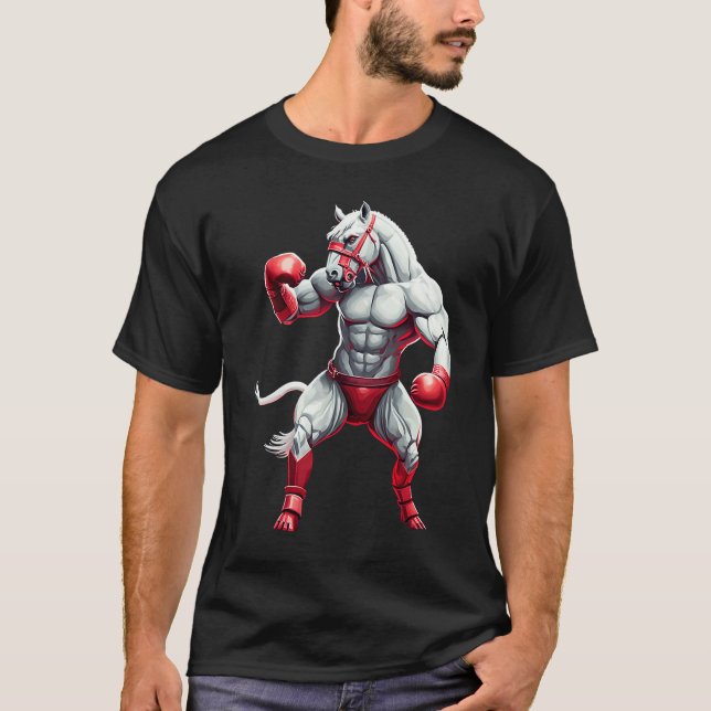 Camiseta Muscled Horse Boxing training or workout men women (Frente)