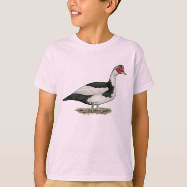 Camiseta Muscovy Drake Pied preto (Frente)
