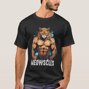 Camiseta Musculação de Gato Engraçado para Homens Levantame
