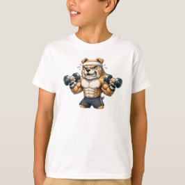 Camiseta Muscular Bulldog Weightlifting Mascot