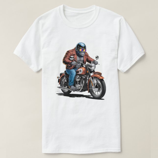 Camiseta Muscular Gorilla Biker Rider Motorcycle Graphic (Frente do Design)