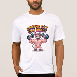 Camiseta Muscular Sphynx Cat Gym Buddy Cartoon