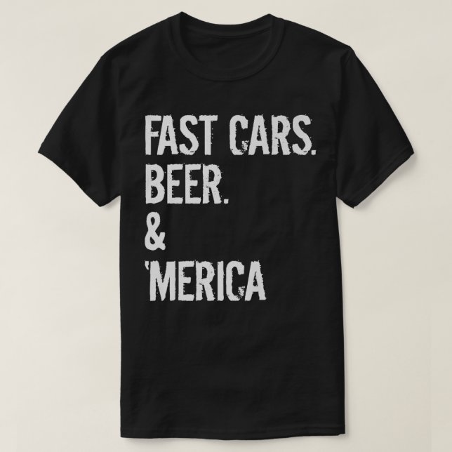 Camiseta Musculatura Americana Homens BEER MERICA Carro vin (Frente do Design)