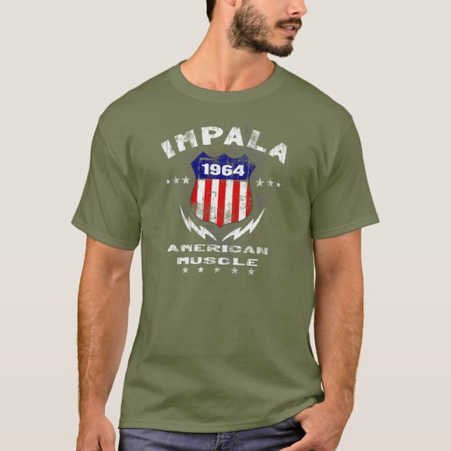 Camiseta Músculo 1964 americano do Impala v3 (Frente)